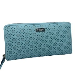 Kate Spade Mint Green Leather Zipper Wallet